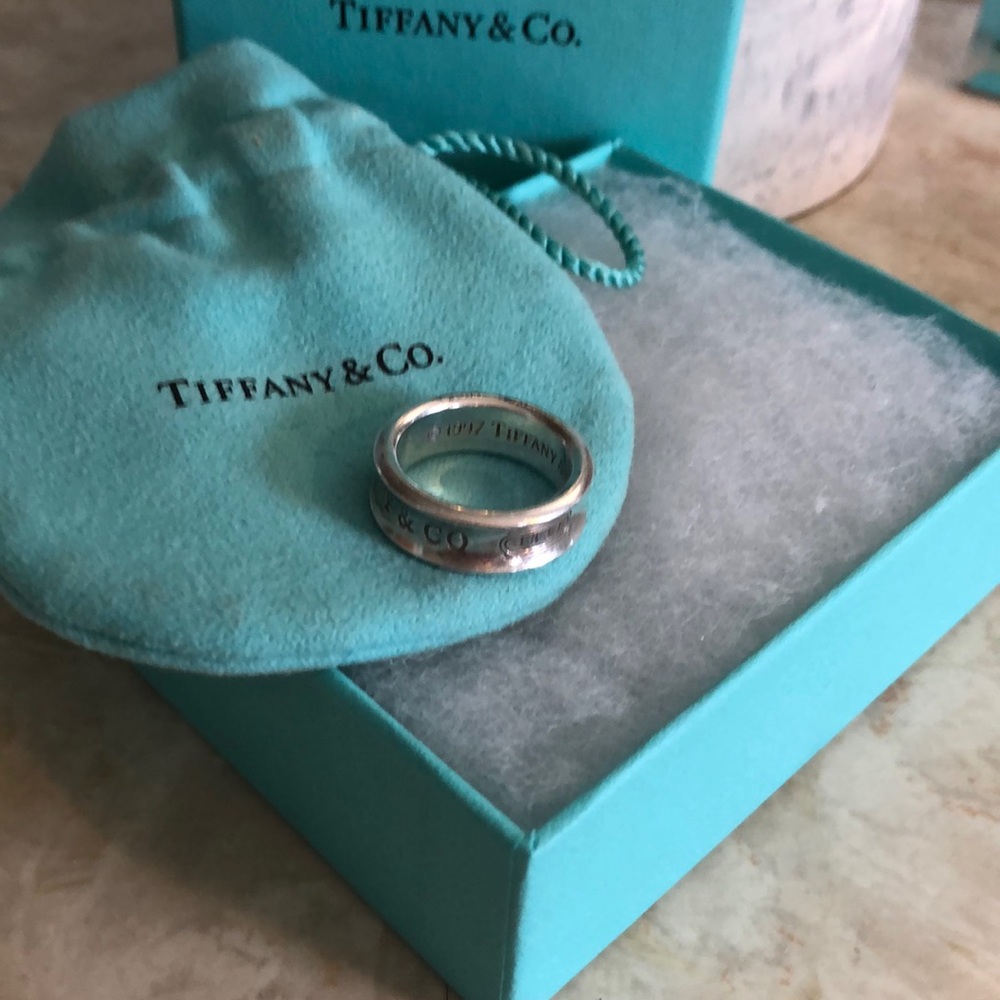 Authentic  Tiffany & Co. sterling silver 1837 ring
